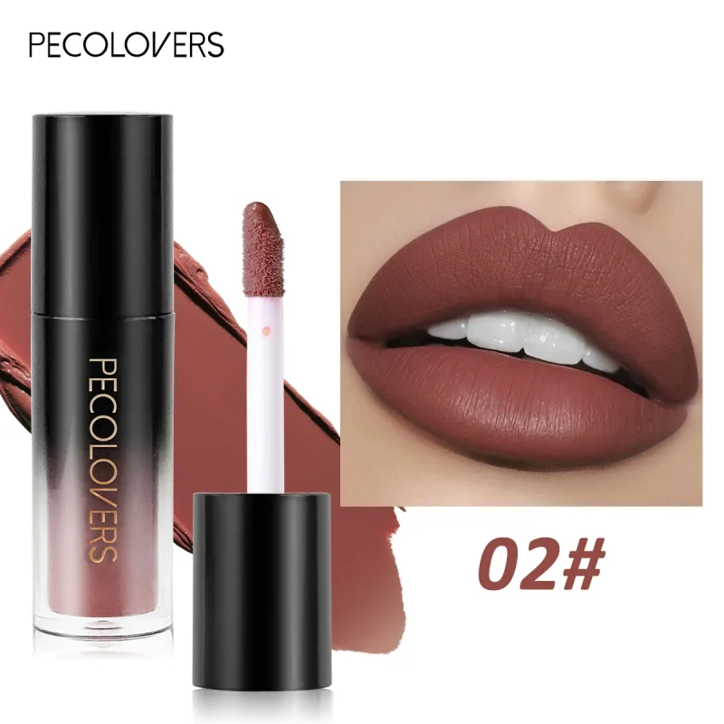 Brilho labial de veludo fosco, múltiplas cores, à prova d'água, de longa duração, copo antiaderente, batom suave para aplicar alta renderização de cores