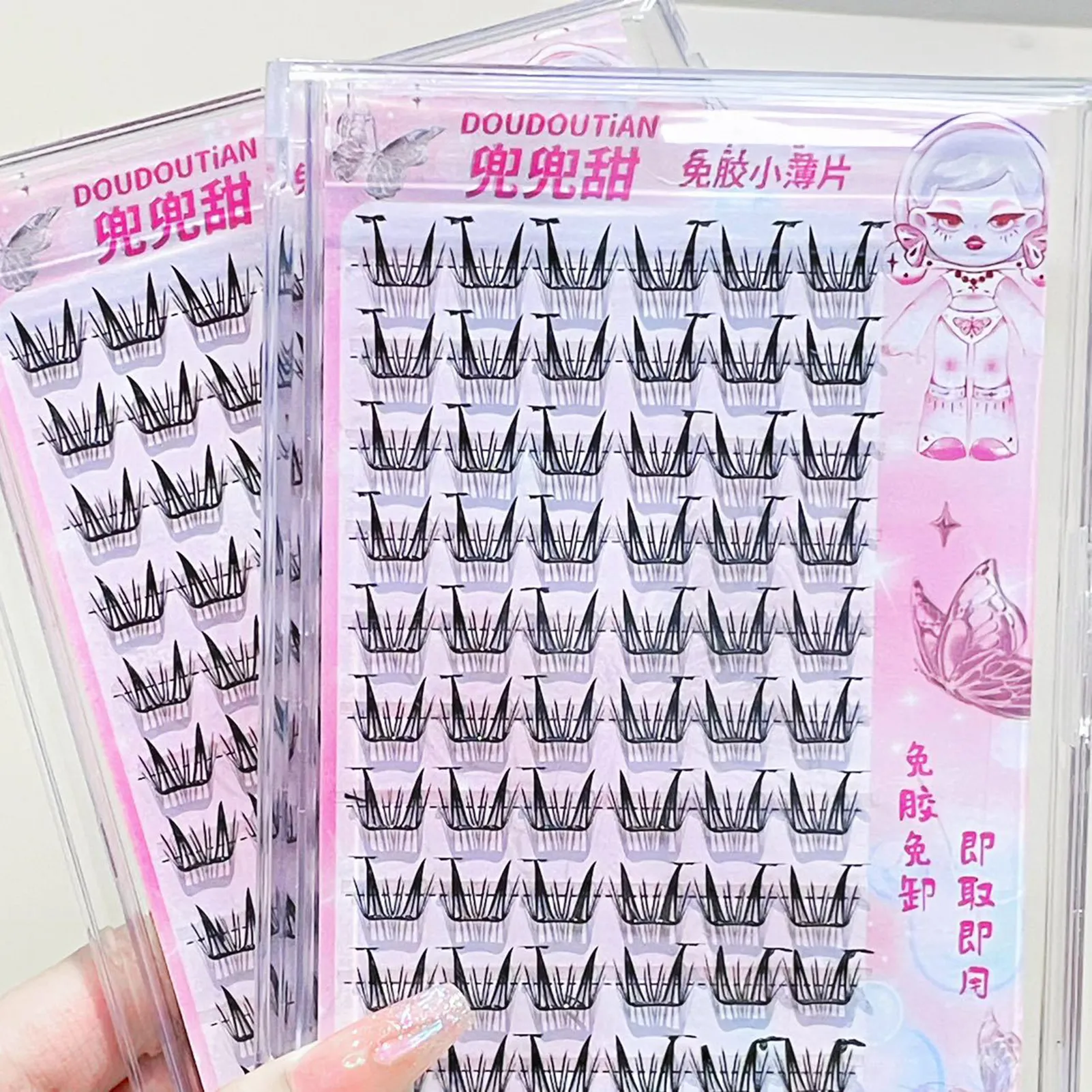 Cílios postiços C Curl Natural & Wispy Lash Wisps Manga Cílios autoadesivos perfeitos para meninas noite fora ferramentas de maquiagem para os olhos