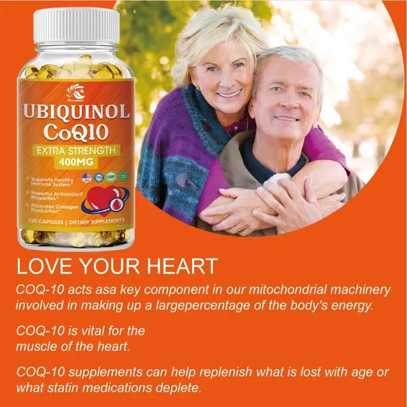 Greensure 400mg Absorbable Coenzyme Q10 Capsules 60/120 Vegetable Capsules - Protective Antioxidant — image 6