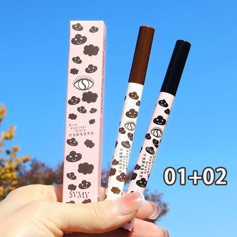 Caneta delineadora líquida ultrafina, natural, fosca, à prova d'água, secagem rápida, cílios inferiores, caneta de bicho-da-seda, pigmento alto, ferramenta de maquiagem suave para os olhos