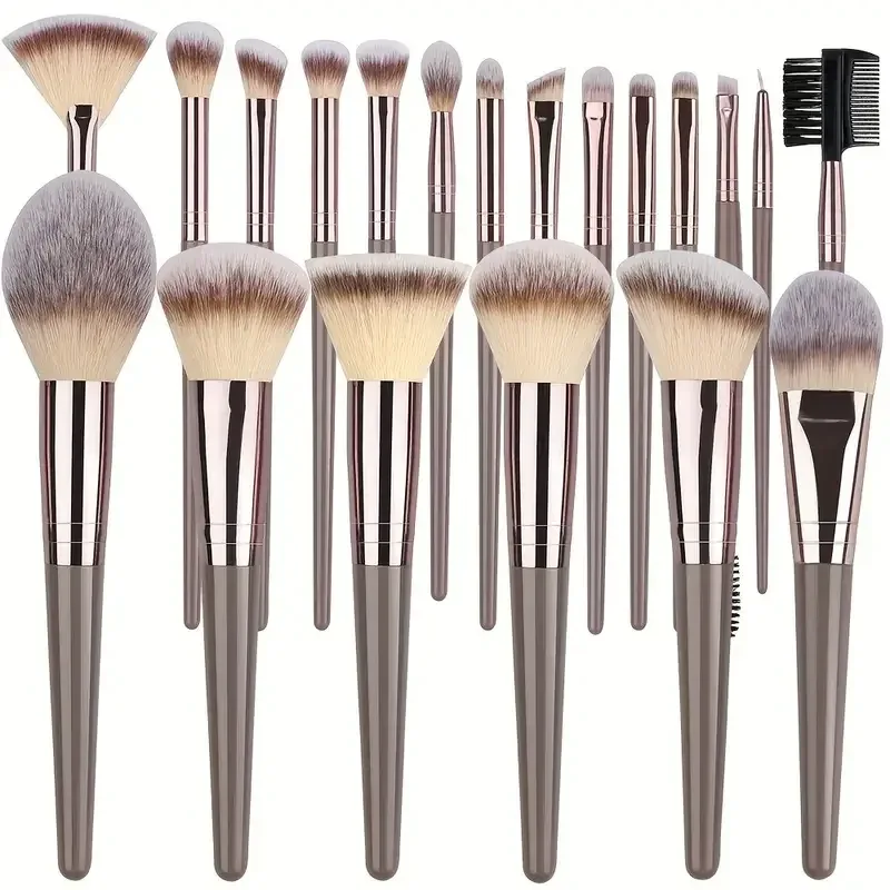 Conjunto de pincéis de maquiagem 3-20 peças, base, sombra, blush, iluminador macio, corretivo kabuki, pincel de mistura, ferramenta de beleza feminina