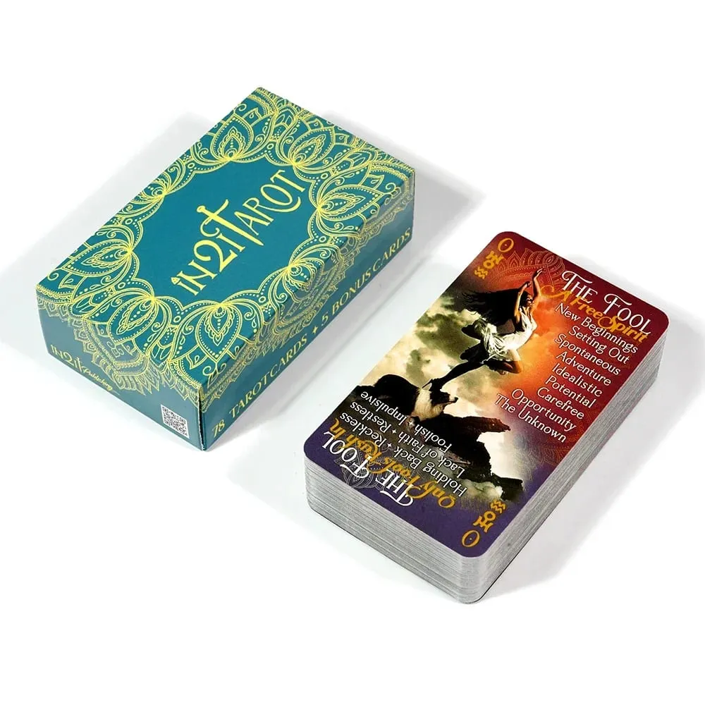 Baralho de tarô iN2IT com palavras-chave Cartas de tarô Oracle Cards para iniciantes e adequado para praticantes de todos os níveis de brinquedo de jogo de tabuleiro