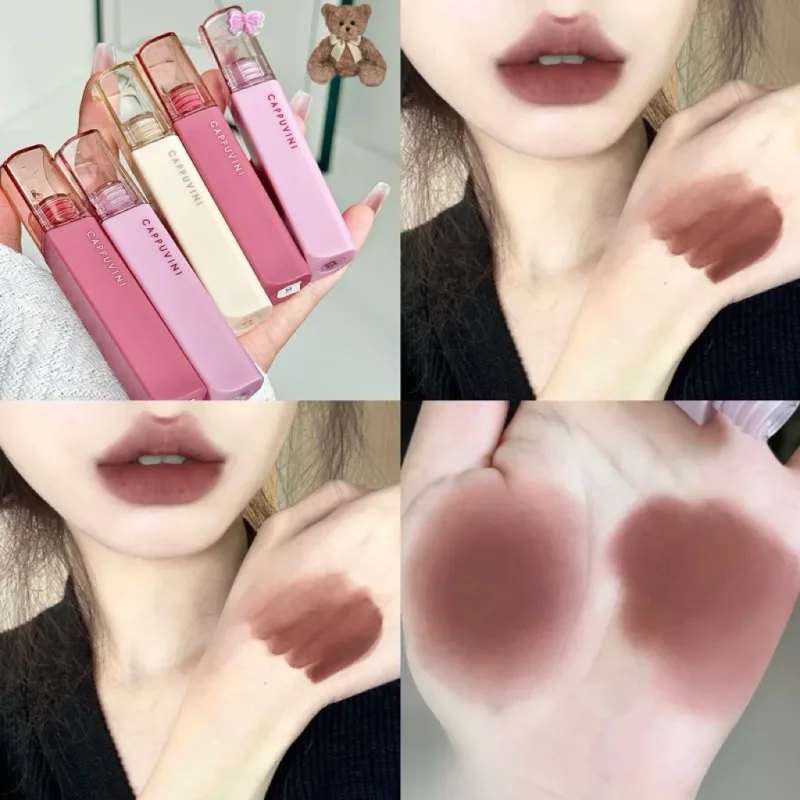 Silky Velvet Lip Gloss Matte Lip Mud Waterproof Non-Stick Cup Lip Glaze Smudge Proof Not Fade Liquid Lipstick Korean Makeup