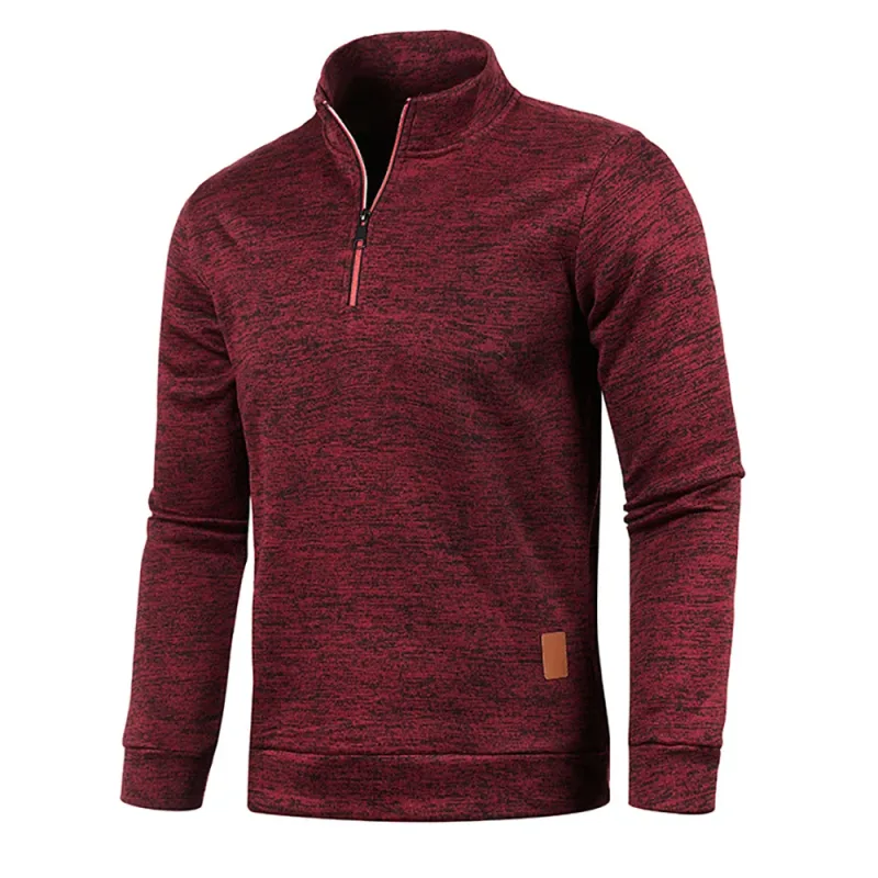 Men's Collar Half zipper Sweatshirts Spring Autumn Casual Pullover for Male Sweat Outdoor Turtleneck Coats Solid Sports Clothing