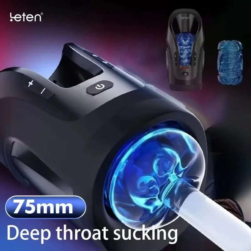 Leten empurrando-pro automático telescópico 75mm poderoso impulso vagina de alta velocidade inteligente voz masturbador brinquedo sexual para homem — image 4