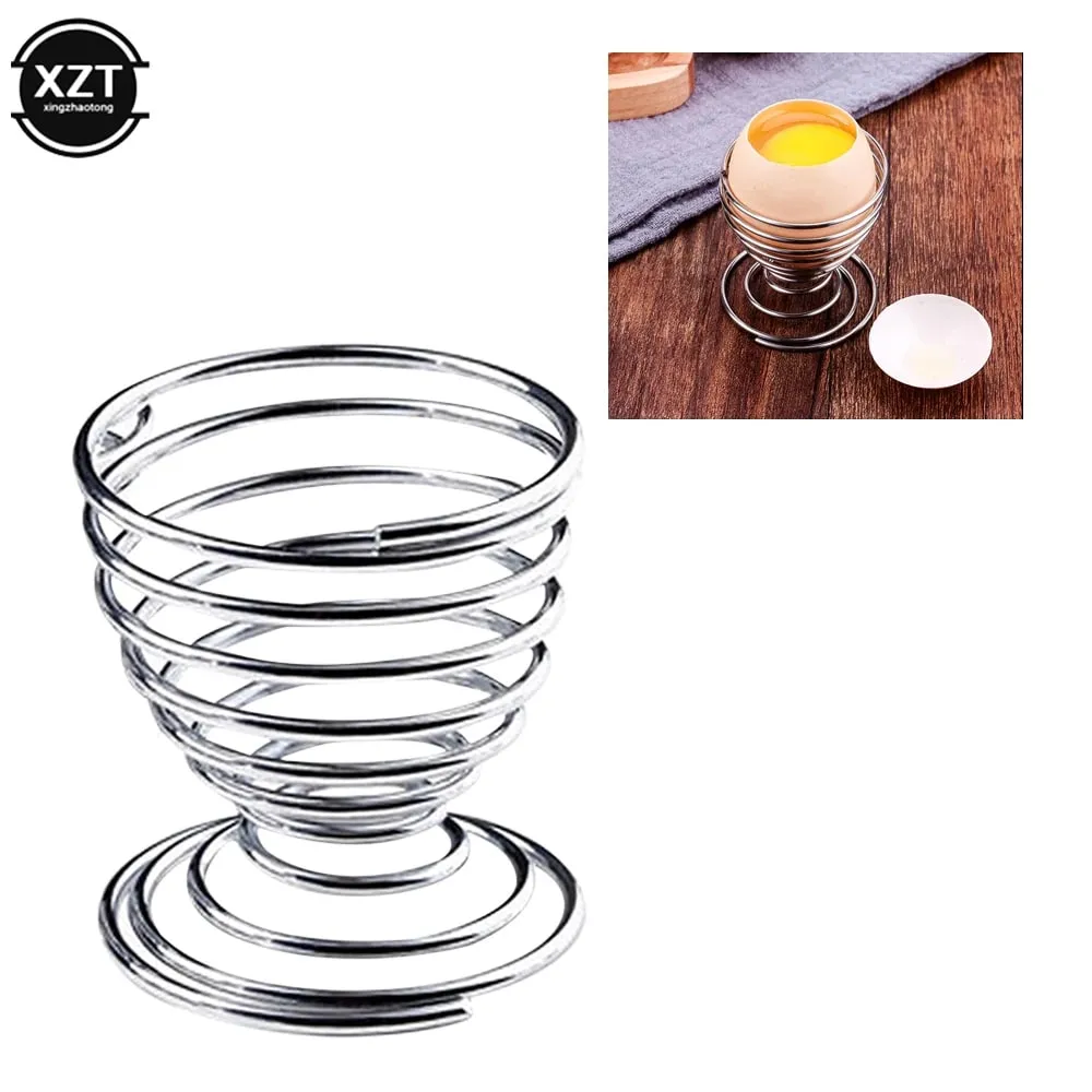 Suporte para ovos em espiral, 2 peças, copo de ovo cozido, cozinha, café da manhã, primavera, copo de ovo, ferramenta de cozinha, utensílio de cozinha