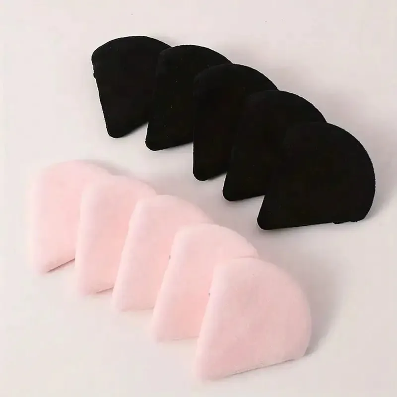 10 Pcs Triangle Velvet Powder Puff Pizza Flours Mini Face Makeup Sponge Cosmetics Washable Lightweight Makeup Tool