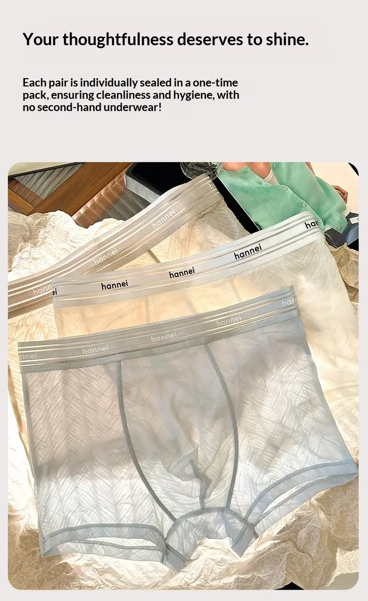 New Summer Men's Underwear, Men's Boxer Briefs, Plus Size Breathable Underwear, Thin Loose Men's Comfortable Solid Color Shorts