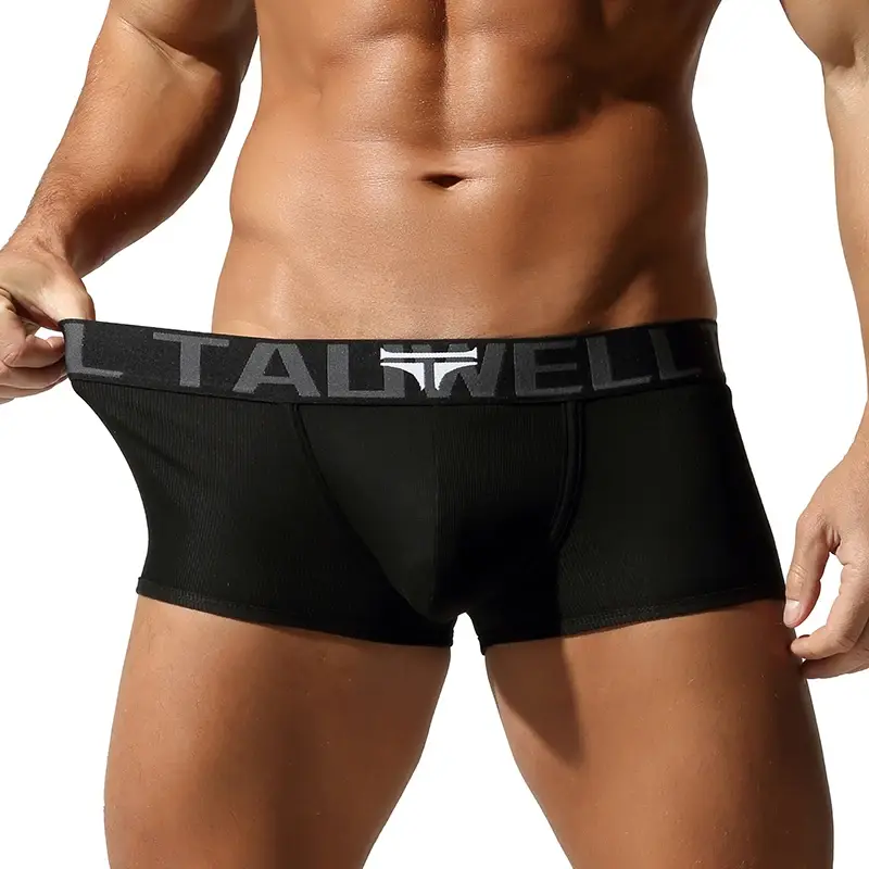 Men's Underwear, High-End Boxer Shorts, Solid Color, High Elasticity, Slim Fit, Breathable