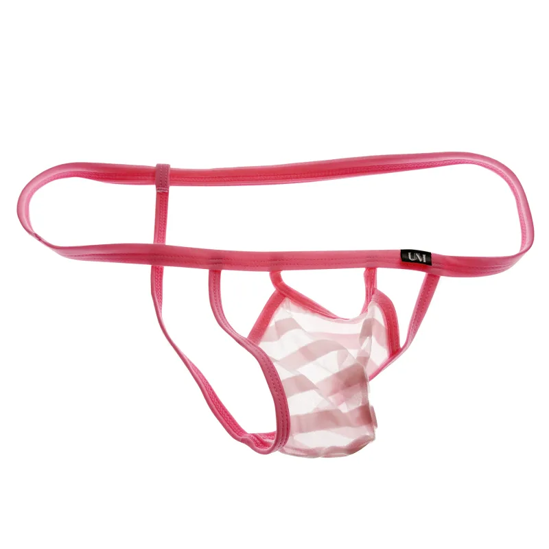 Nova malha transparente de cintura baixa masculina t-back tanga fina estiramento macio respirável leve sexy roupa interior