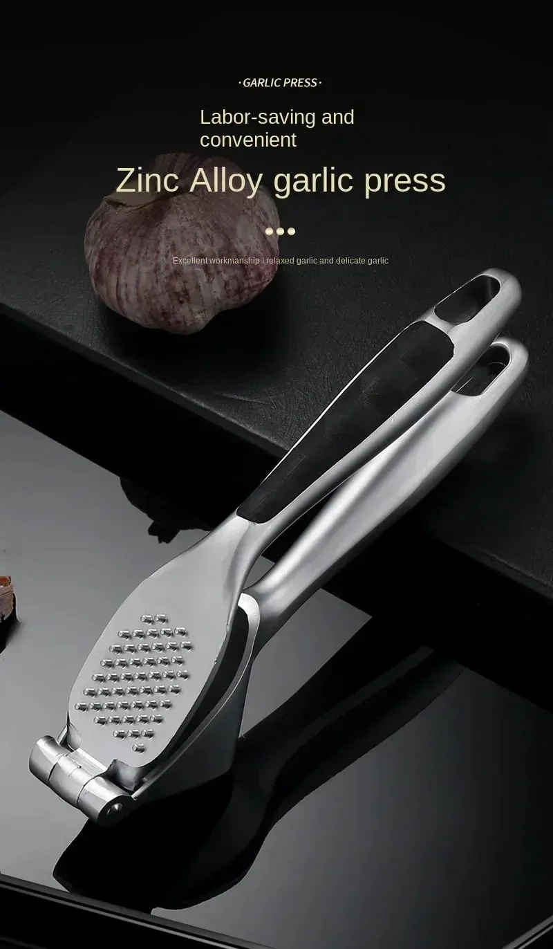 Zinc Alloy Garlic Puree Press Kitchen Tool Multifunctional Manual Garlic Squeezing Machine Household Creative Garlic Paste Clamp