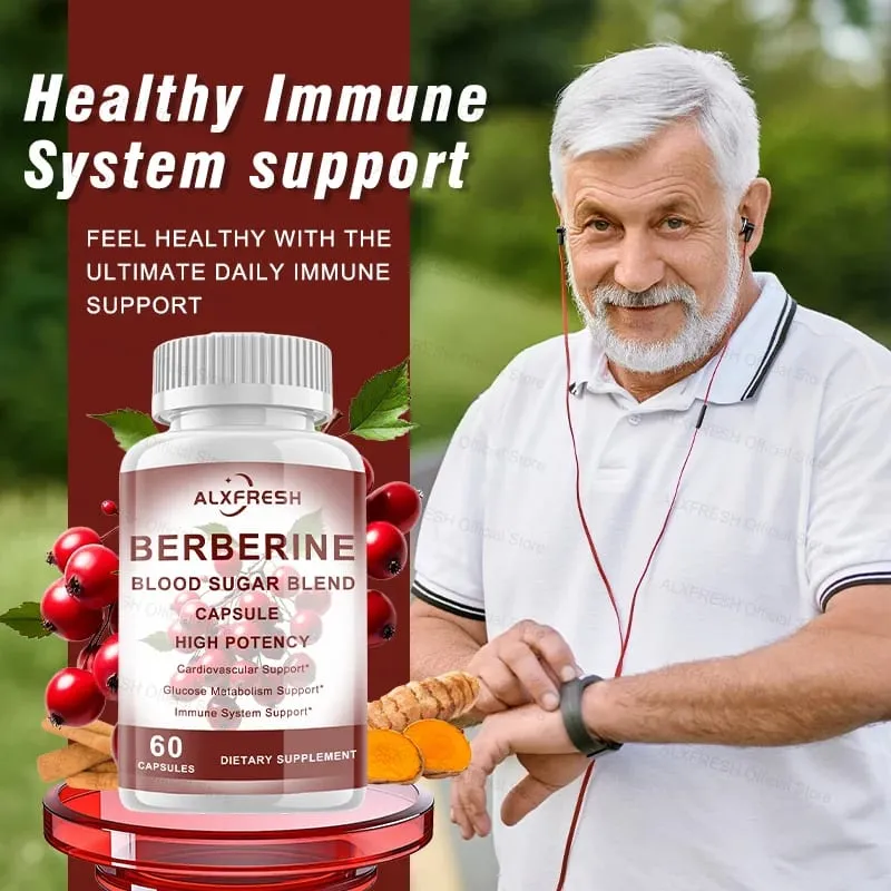 Berberine Capsules For Regulate Blood Sugar Improve Insulin Resistance Improve Blood Lipid Metabolism Support Intestinal Health
