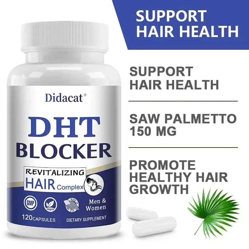 Didacat Advanced DHT Blocker Hair Growth Supplement for Hereditary Thinning Hair - for Men and Women Hair Loss