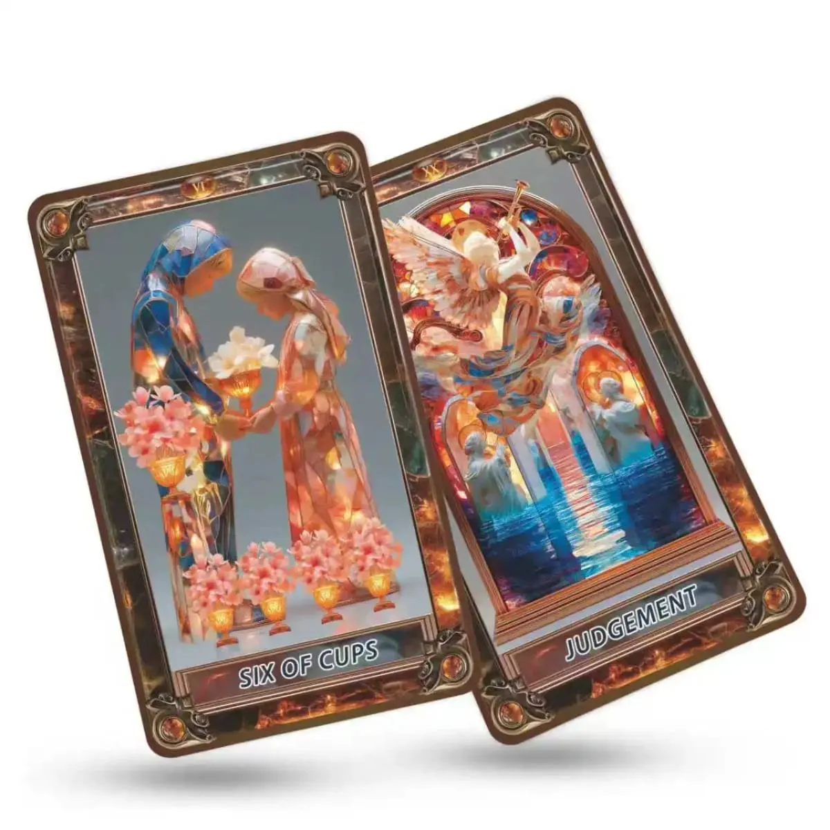 Amber Glass Tarot Cards Deck 78-Card Unique Tarot Deck with Guidebook for Beginners and Experienced Readers Daily Insight Divi — image 4
