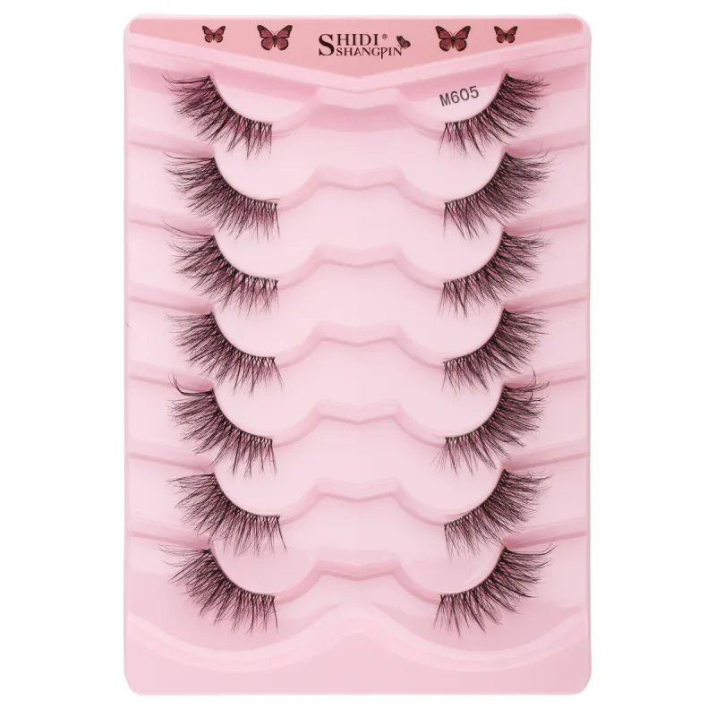 Half EyeLashes Natural Fluffy False Eyelashes Cat Eye Lash 3D Faux Mink Lashes Soft Winged Eyelash Extension Makeup Tool