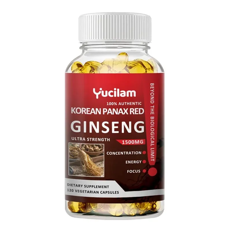 韓國紅參 1500 毫克 - 能量補充劑，促進最佳表現、專注力和活力 - 高效人參根萃取物