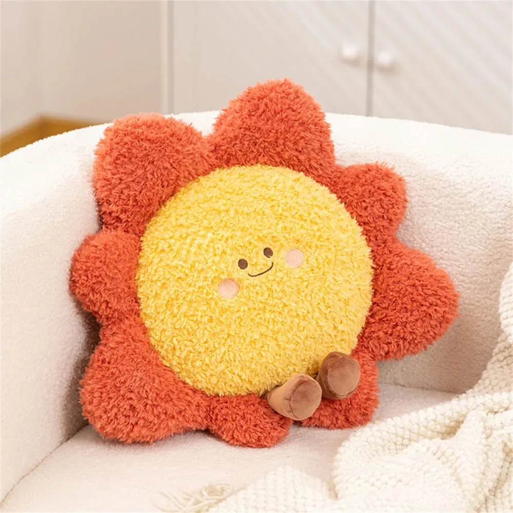 Soft Starry Sky Pillow Cute Rainbow Moon Star Plush Pillow Creative Sun Cloud Pillow Cushion Sleep Companion Pillow Home Decor