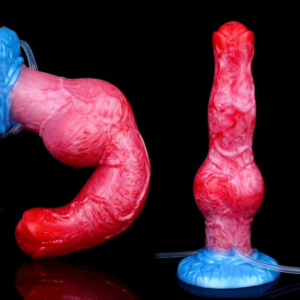Ejaculação anal plug cão/lobo vibrador inflável grande nó pênis com função de esguicho forte otário brinquedo sexual para mulher — image 6