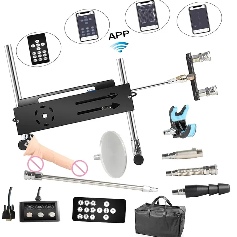 App inteligente premium sistema de máquina de sexo silicone vibrador empurrando amor máquina de sexo massageador de controle remoto para mulher