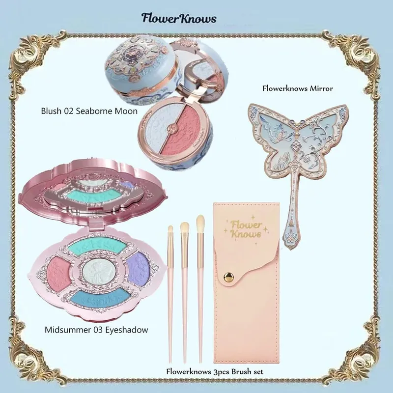 Flor sabe conjunto de maquiagem caixa completa cisne urso jardim coleção em relevo blush brilho batom kit fundação tudo em kit de maquiagem