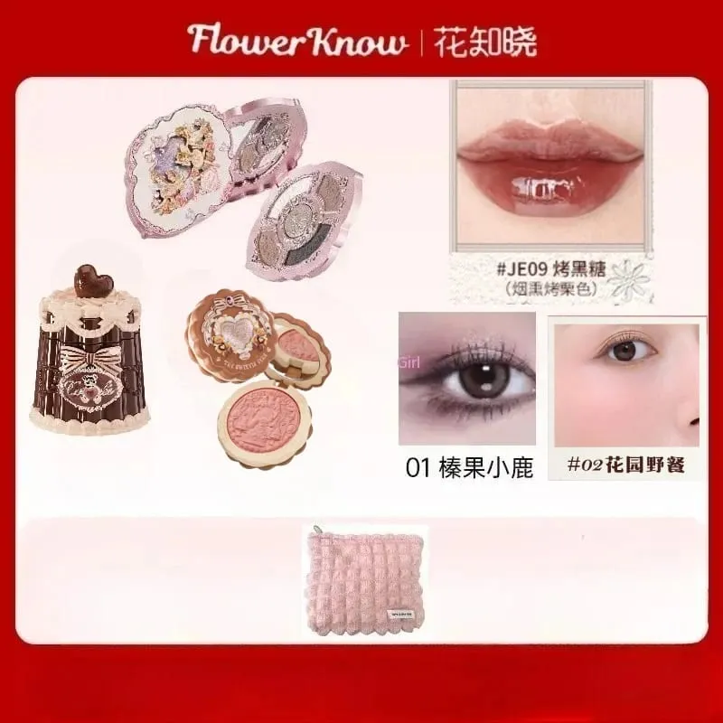 花知道化妝套裝禮盒蝴蝶雲肩化妝品口紅唇腮紅眼影化妝包
