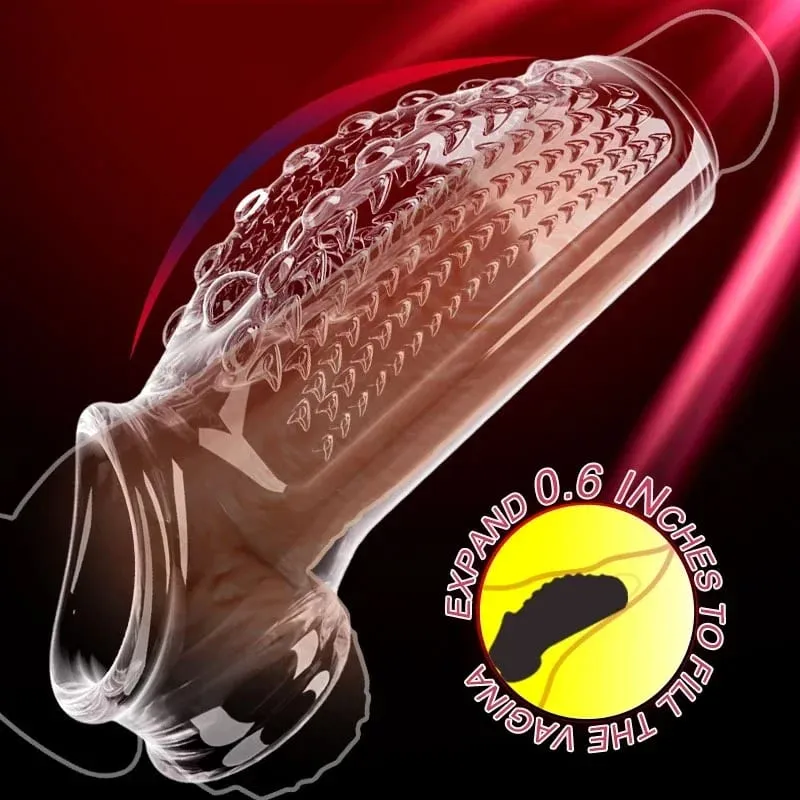 Pênis reutilizável ampliar anéis penianos atrasar a ejaculação preservativos pênis manga pau silicone glans capa ampliação brinquedos sexuais para homem