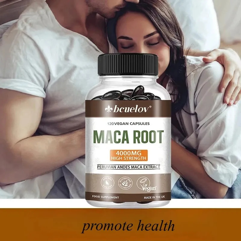 Raiz de Maca Orgânica 4000mg por porção Suplemento energético natural Maca peruana para homens e mulheres Não-OGM sem glúten