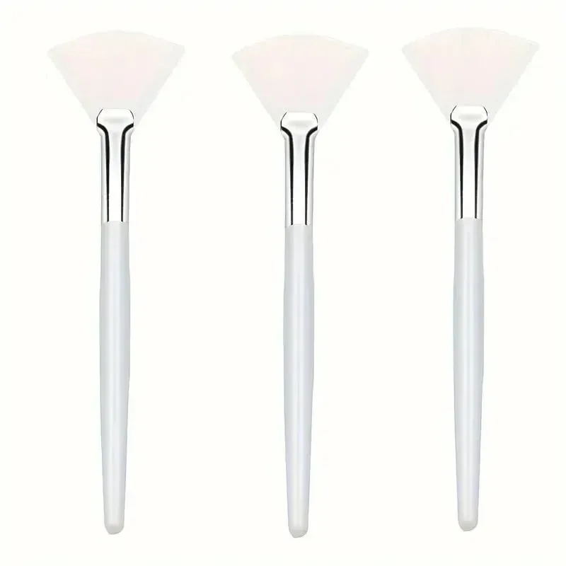 3/6/12 pçs pincéis faciais práticos forma de leque escova cabeça plana aplicador de máscara facial macio portátil escovas ferramentas cosméticas