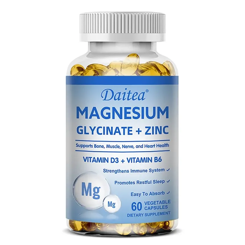 Glicinato de magnésio + zinco - melhora a qualidade do sono, promove a saúde cardiovascular dos ossos e do coração, promove a digestão intestinal