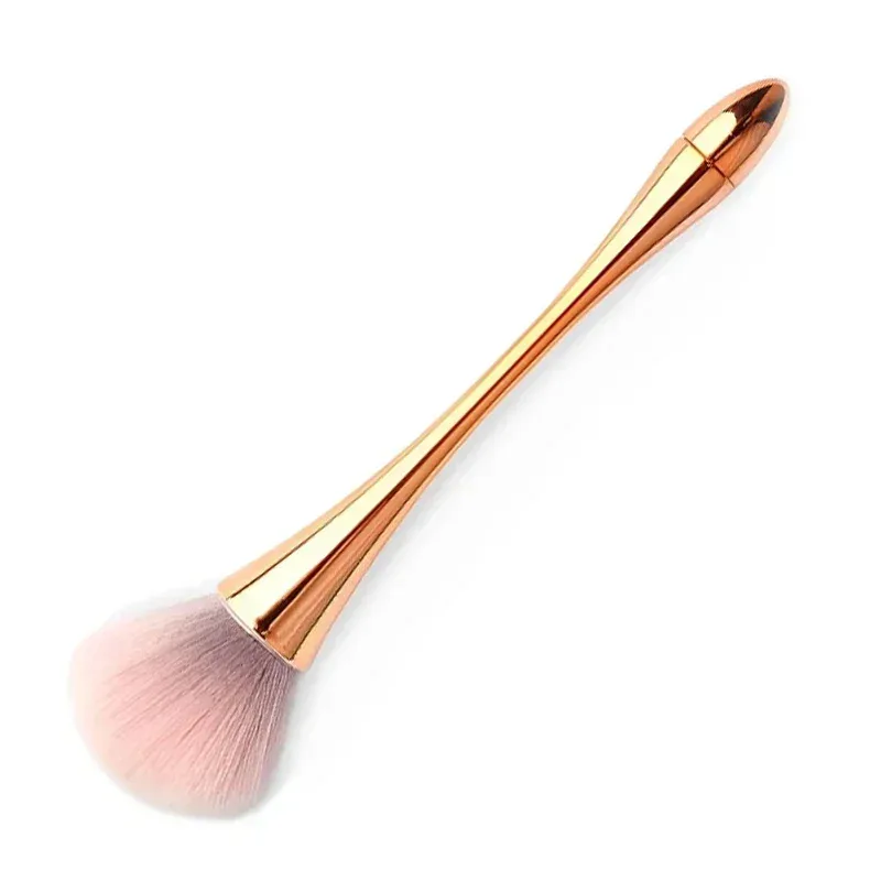Pincéis de maquiagem profissional, pó de ouro rosado, blush, cabelo macio, limpador de pó grande para unhas, ferramenta de beleza cosmética para manicure