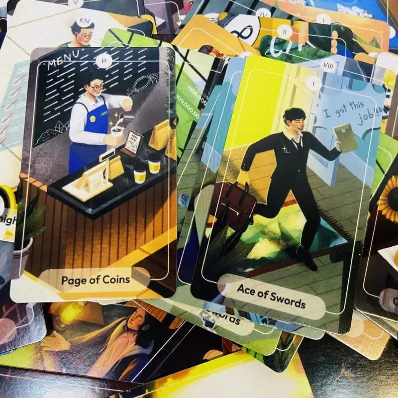 78 histórias cartas de tarô um 79 cartas baralho de tarô versão em inglês fortuna dizendo jogo de baralho de adivinhação para festa de família feminina