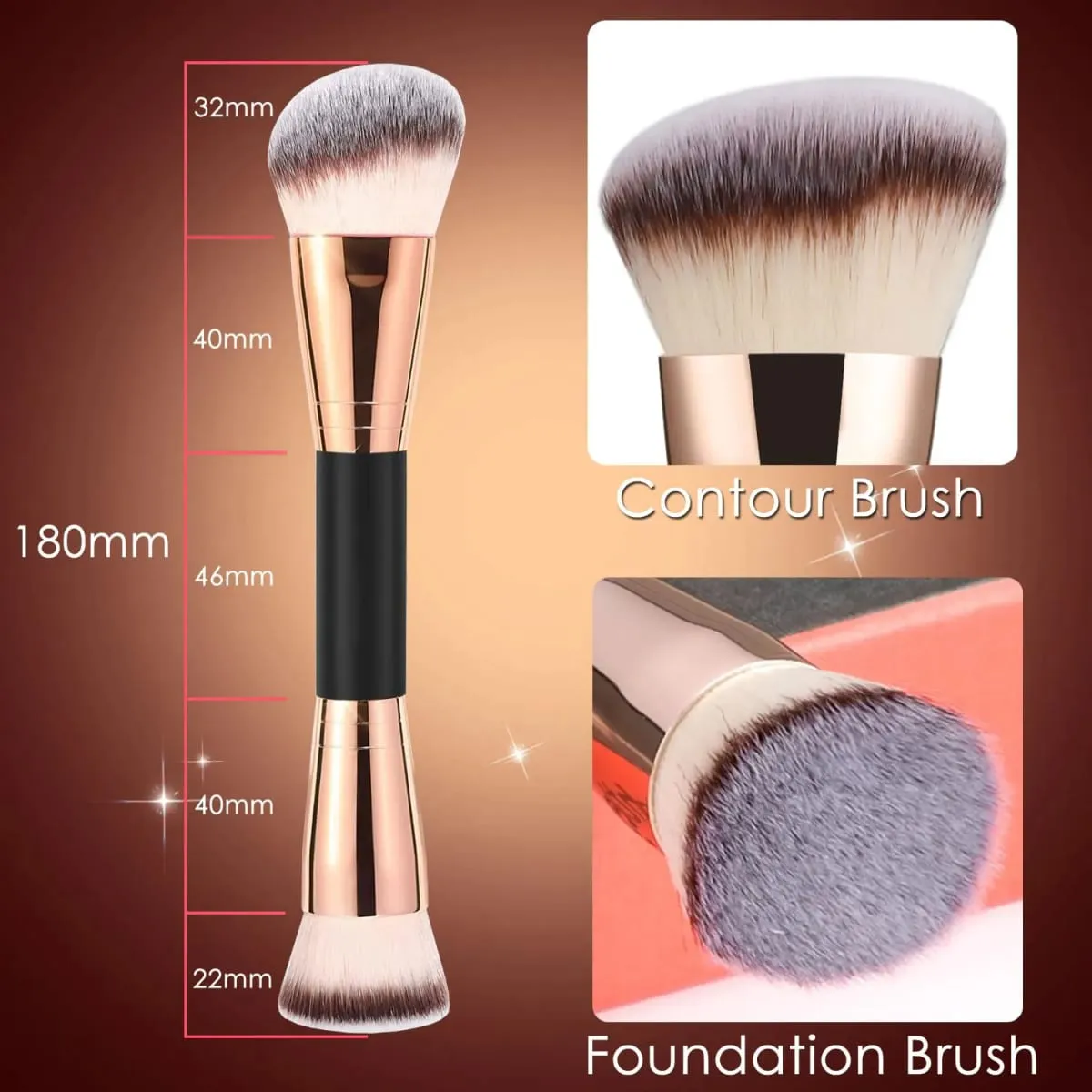Pincel de maquiagem de base, pincéis de maquiagem de ponta dupla para misturar pó líquido, corretivo, creme, cosméticos, pincel de blush