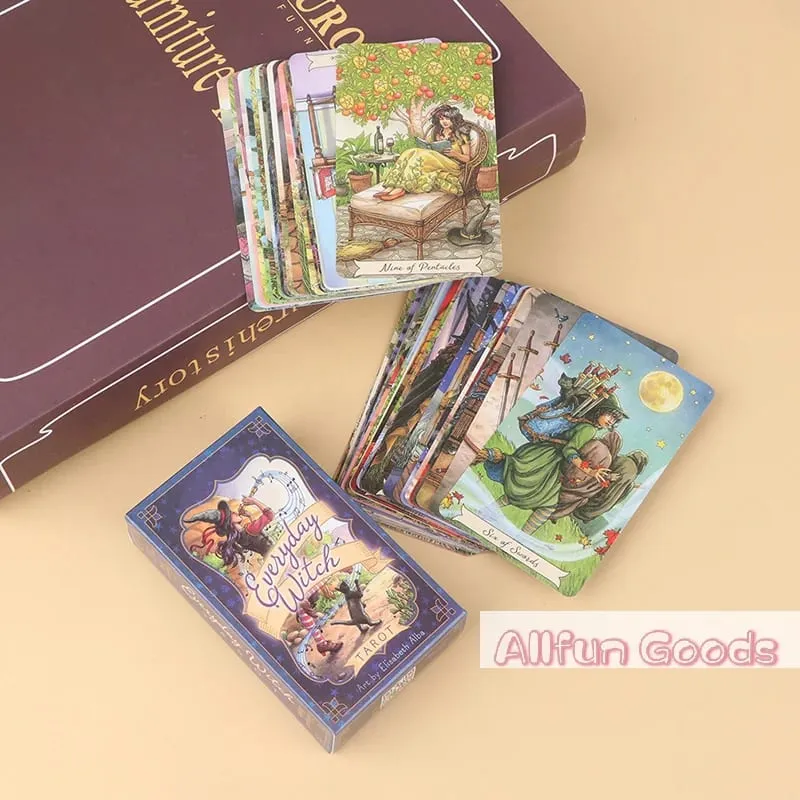 [Tg835] 1 caixa de livro em inglês, bruxa diária para iniciantes, jogos de tabuleiro, astrologia, ferramentas de cartões de adivinhação