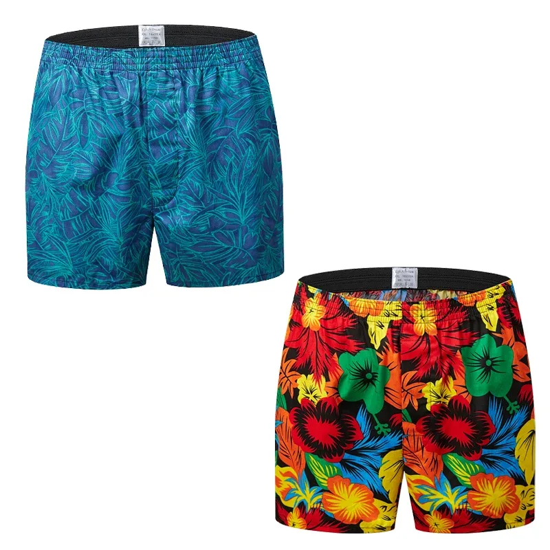 Men's Cotton Boxer Shorts, Printed Pattern Men's Underwear, College Style Shorts, Summer Breathable And Comfortable Loungewear