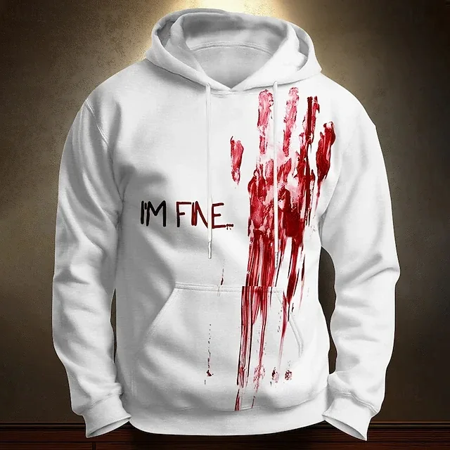 Halloween sangue impresso hoodies carta pattern3d impressão com capuz pulôver moletom moda hoodie streetwear manga longa topos