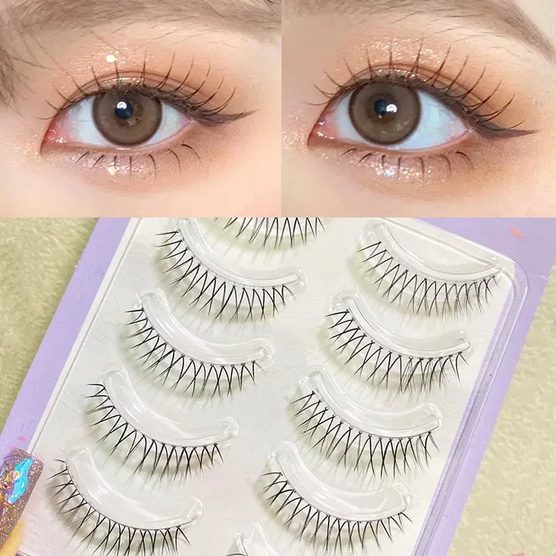 Cílios postiços naturais finos transparentes haste cílios manga cílios novato suprimentos cílios coreano vara maquiagem