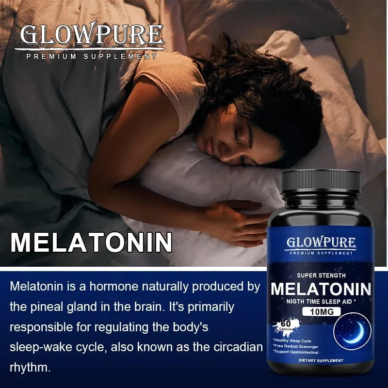 Cápsulas de melatonina 10 mg - Alivia a insônia, qualidade do sono saudável, alívio do estresse do sono profundo
