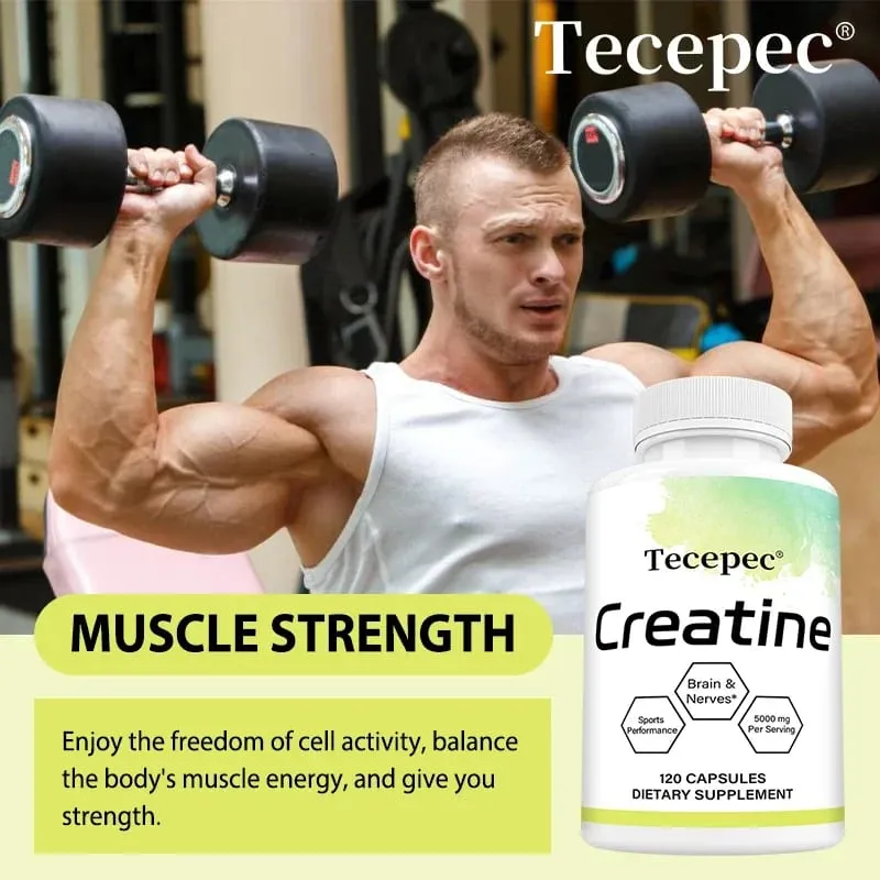 Creatine - Builds Muscle Improves Athletic Performance Enhances Physical Endurance and Improves Recovery - 120 Capsules