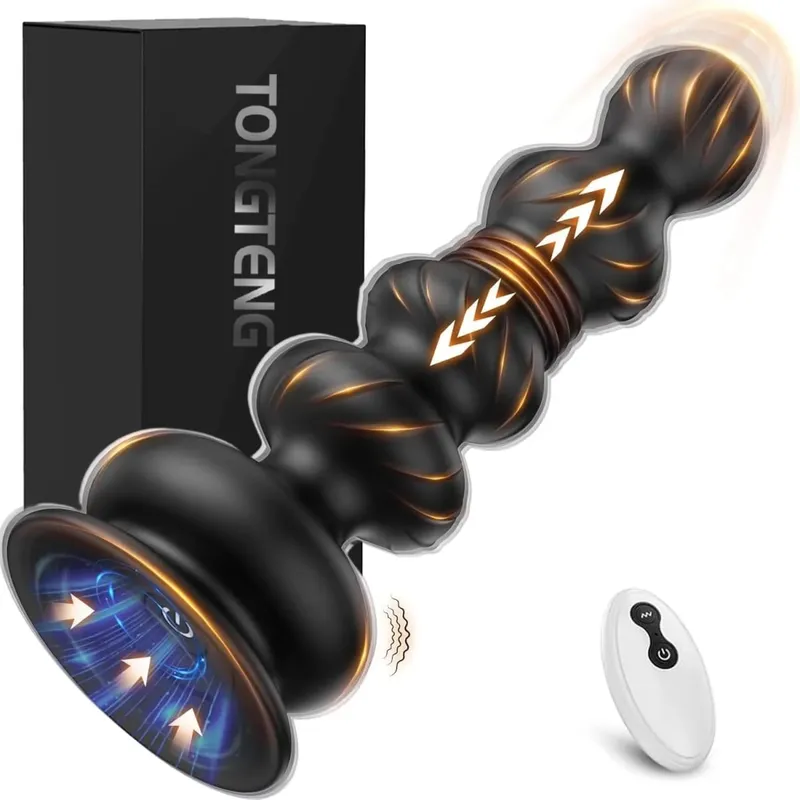 Empurrando contas anais massageador de próstata vibrador anal brinquedos butt plug trainer vibrando empurrando brinquedos sexuais para homens mulheres adultos — image 1
