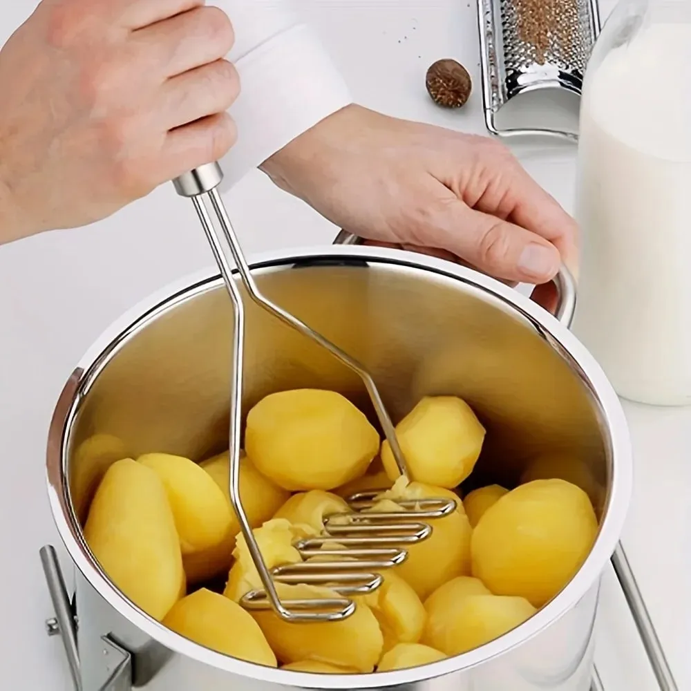 1pc onda de aço inoxidável triturador de batata-ideal para cozinha purê de vegetais e frutas-utensílios de cozinha duráveis — image 1