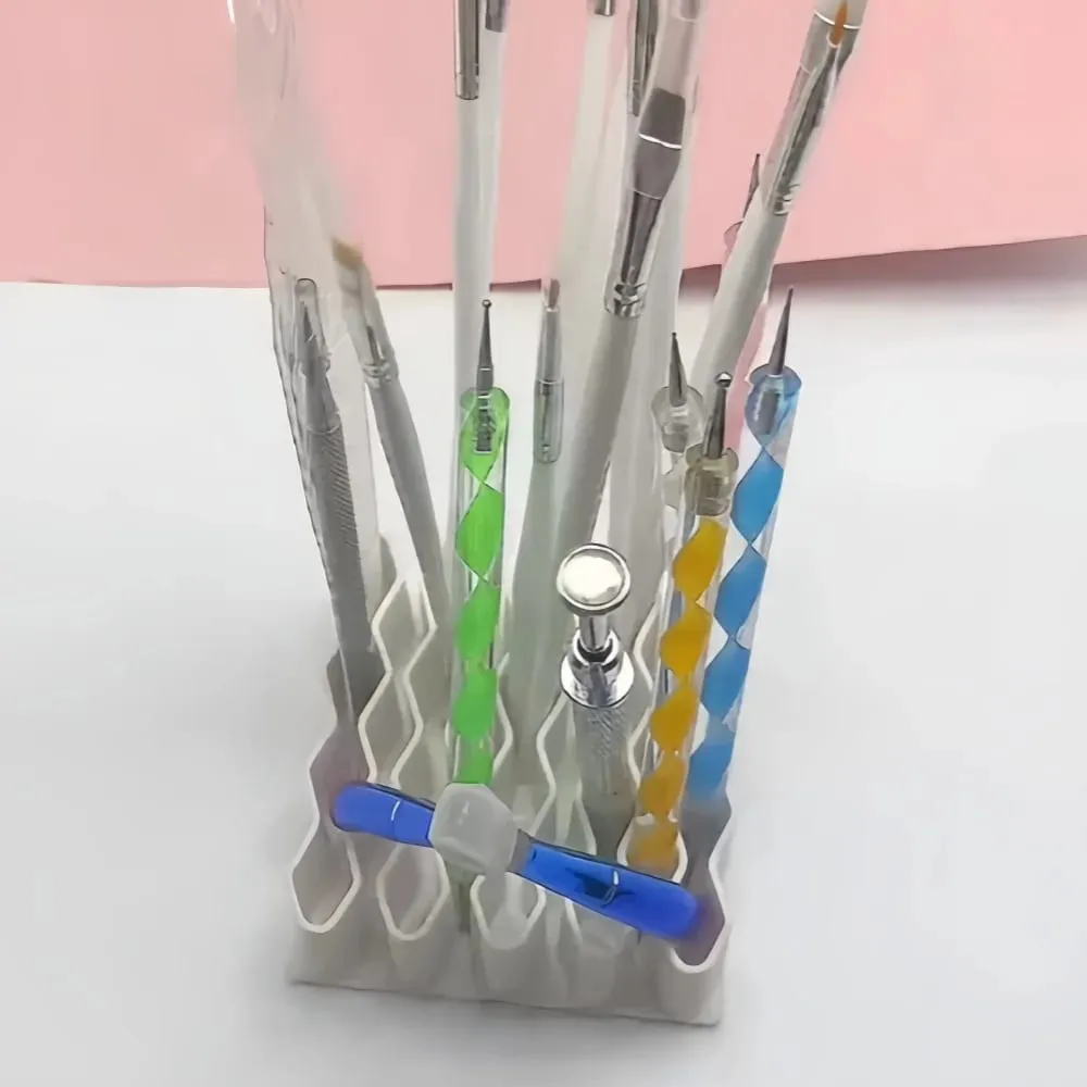 1 件矽膠美甲工具收納架多功能波浪形桌面收納架適用於口紅刷和化妝品