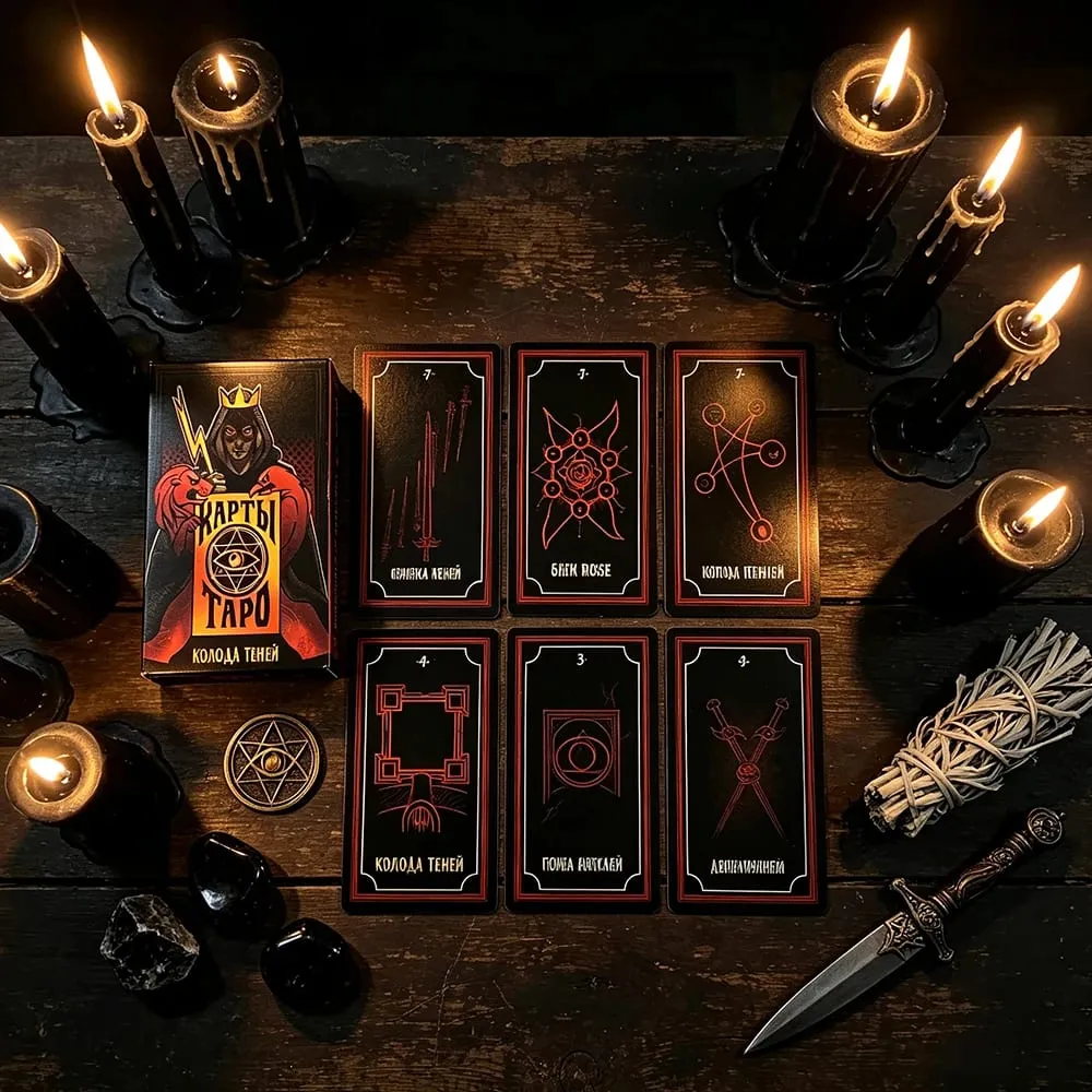 Cartas de tarô versão russa, 78 baralhos, cartas de adivinhação do destino, jogo de tabuleiro com guia para iniciantes, presentes de halloween