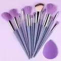 Conjunto de pincéis de maquiagem profissional, 13 peças, base, sombra, blush, pó, mistura macia, fofo, cosméticos, conjunto completo de ferramentas de maquiagem feminina
