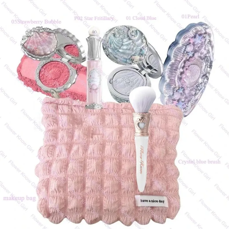 Flower Knows Shell's Jewel Collection Makeup Kit Full Professional Face Palette Blush Eyeshadow Lip Cream Highlighter Balm Sets