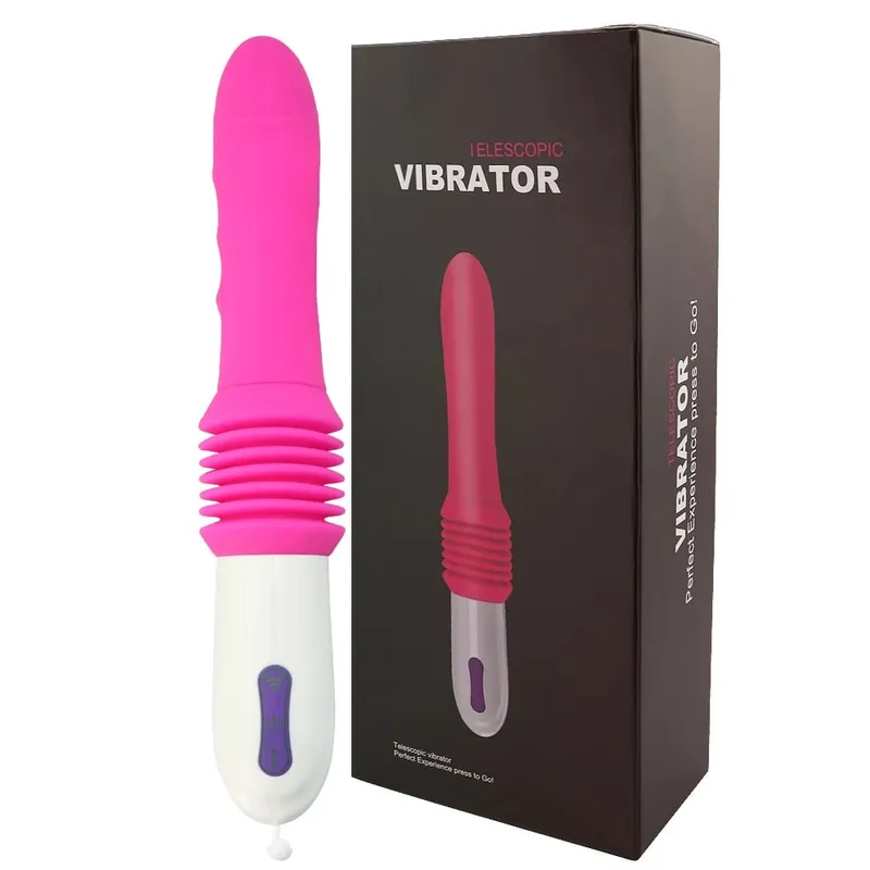 Vibrador telescópico vibrador automático para cima massageador ponto g empurrando buceta retrátil vibrar brinquedos sexuais de tamanho grande para mulheres