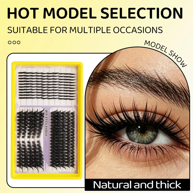 Fluffy Mixed DIY Cluster Lash Extensions 20 Linhas Volume Cílios Individuais Dramático D Curl Grosso Cluster Cílios