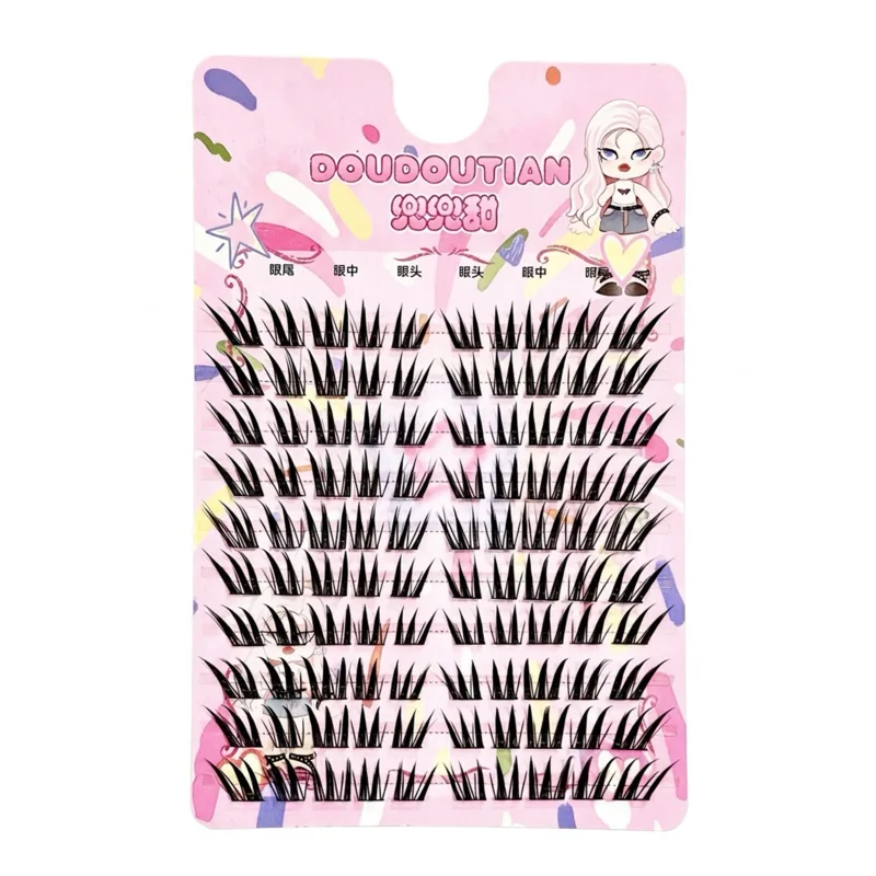 Cílios postiços com aparência molhada, 3/10 linhas, maquiagem diária, cluster, estilo alado, extensões de cílios, natural, curvado, fibra sintética, maquiagem para os olhos