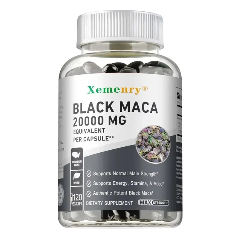 Suplemento de raiz de maca preta - melhora a resistência, a força e o humor, melhora o desempenho e aumenta a energia