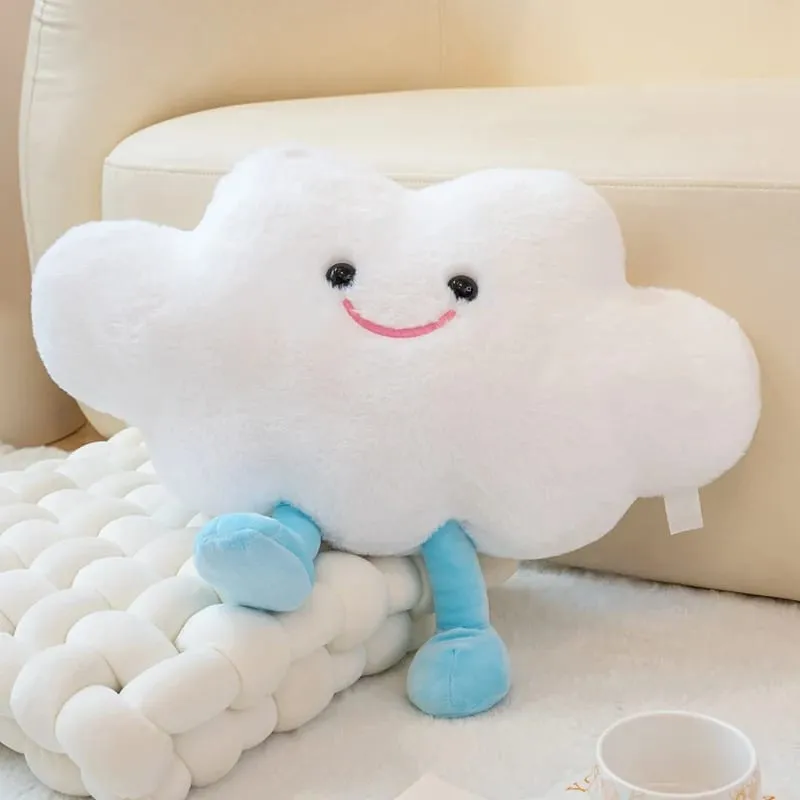 Adorável sorriso lua e nuvem travesseiro de pelúcia confortável sofá almofada pelúcia boneca macia casa decoração do carro presente