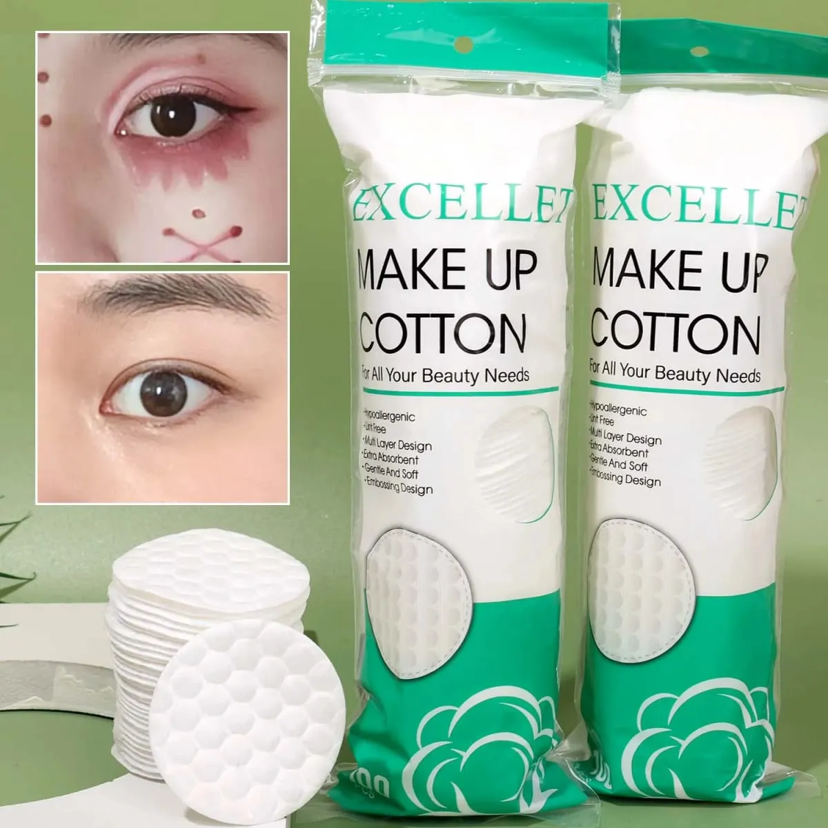 Almofadas circulares macias descartáveis ​​do removedor da composição dupla face almofadas de algodão respiráveis ​​para a limpeza facial diária removedor do verniz para as unhas